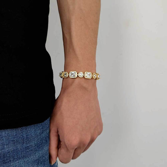 Iced 10mm Baguette&Round Cut Bracelet