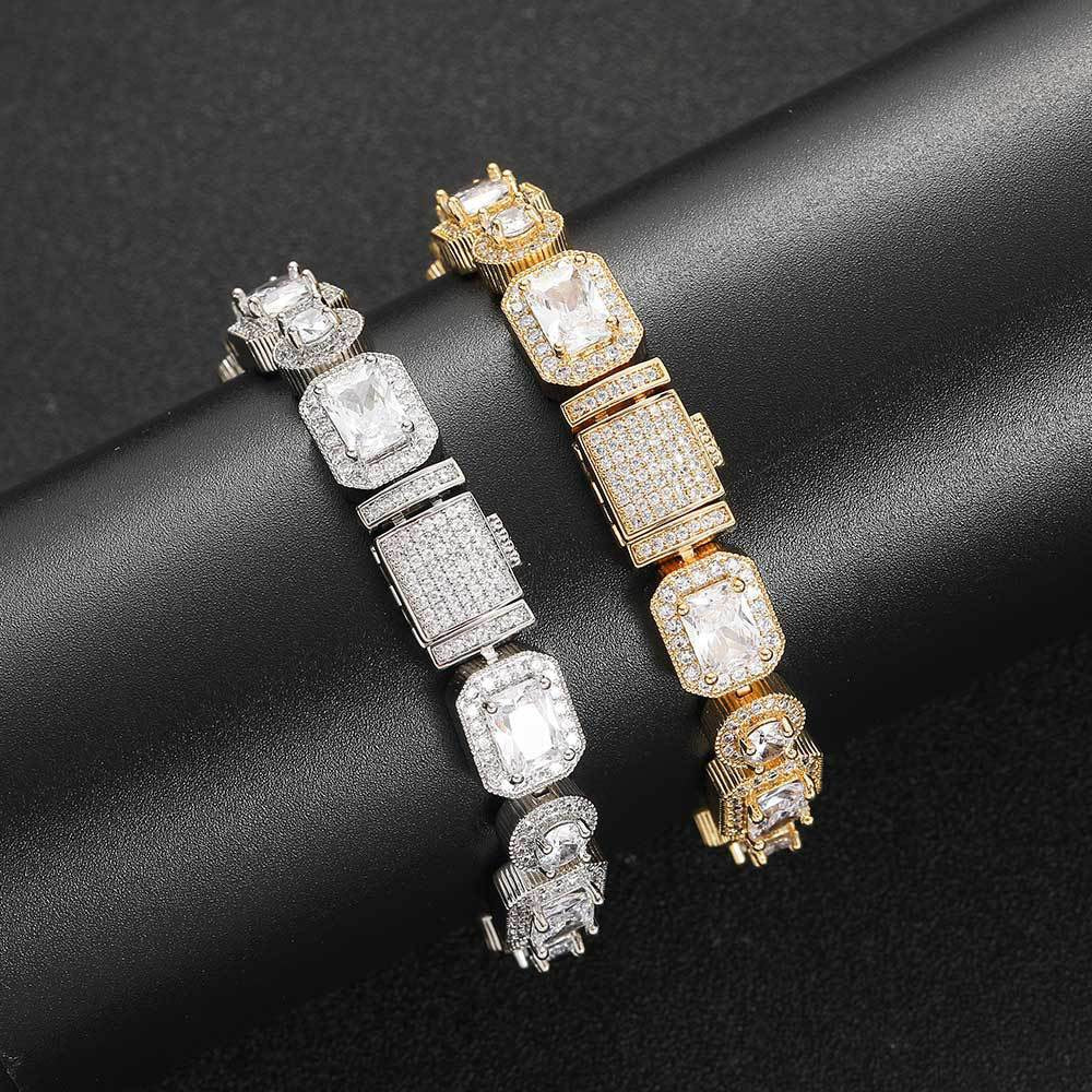 Iced 10mm Baguette&Round Cut Bracelet