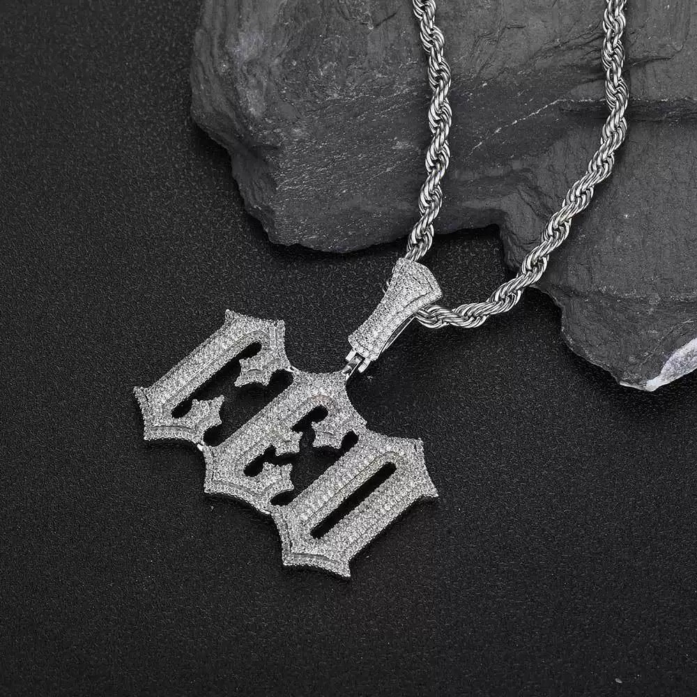 Iced Thorns Letters Pendant