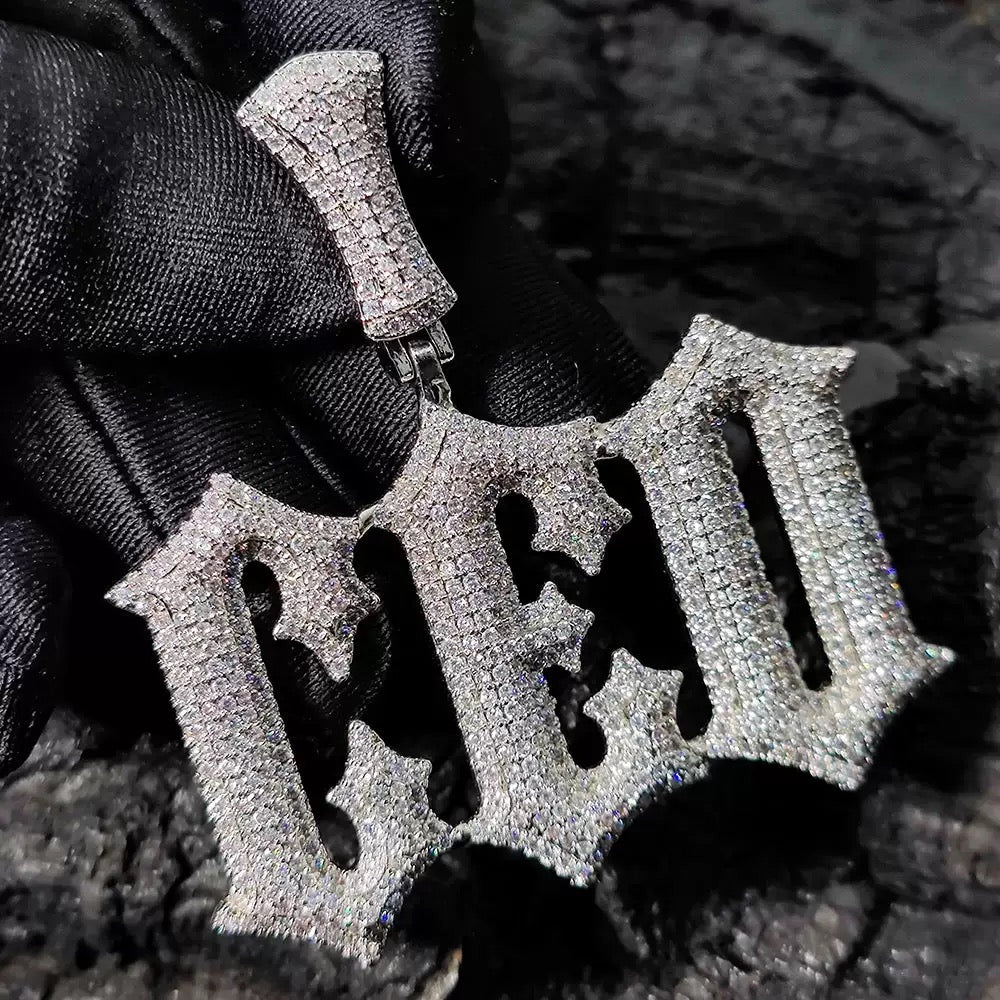 Iced Thorns Letters Pendant