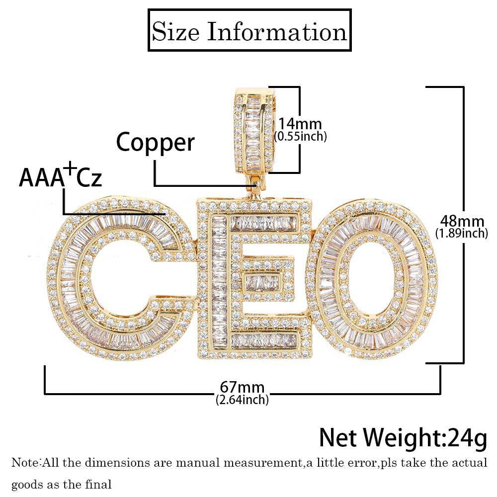 Iced DIY Letters Pendant