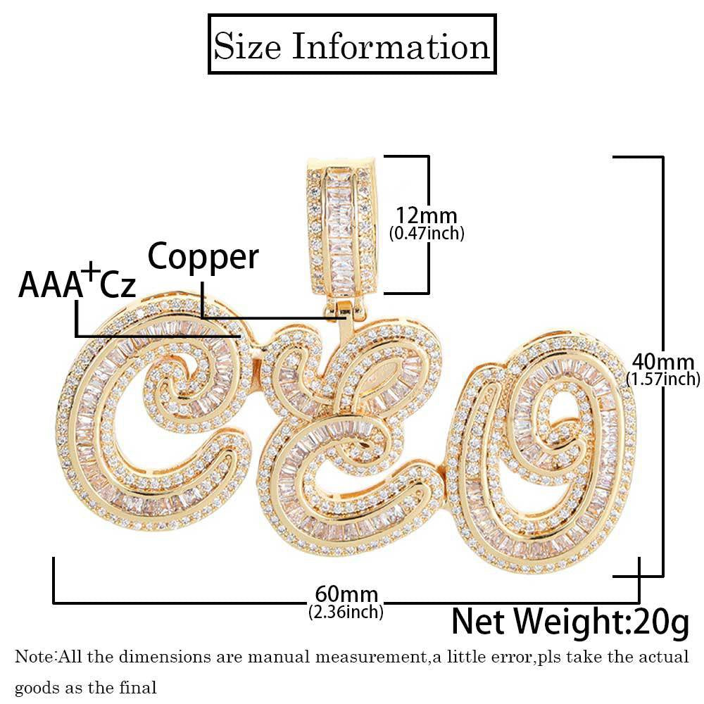 Iced DIY Letters Pendant