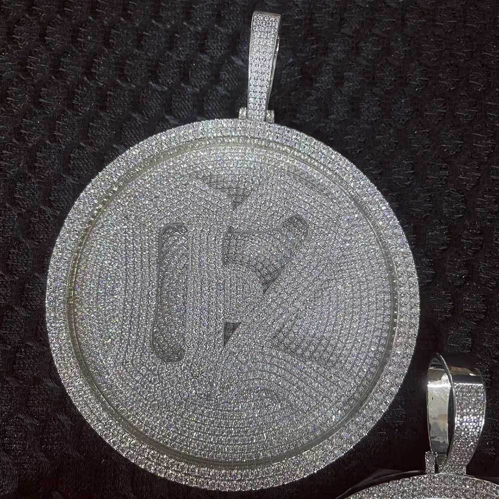 Iced Out Custom Round Name Pendant