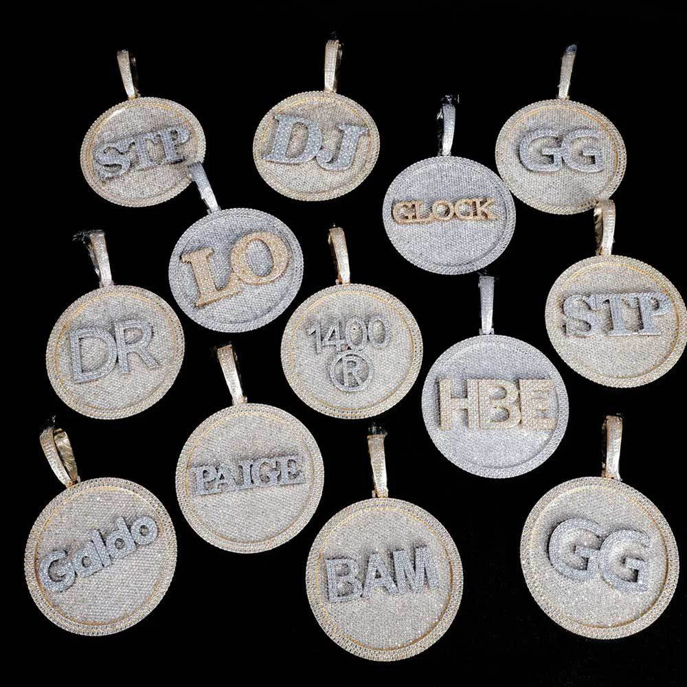 Iced Giant A-Z Custom Letters Rotatable Pendant