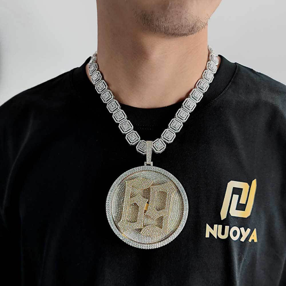 Iced Giant A-Z Custom Letters Rotatable Pendant