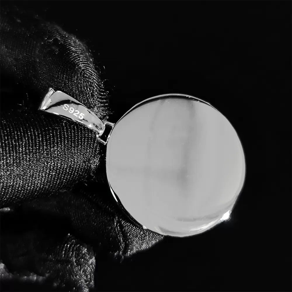 925S & Moissanite Round Custom Picture Pendant