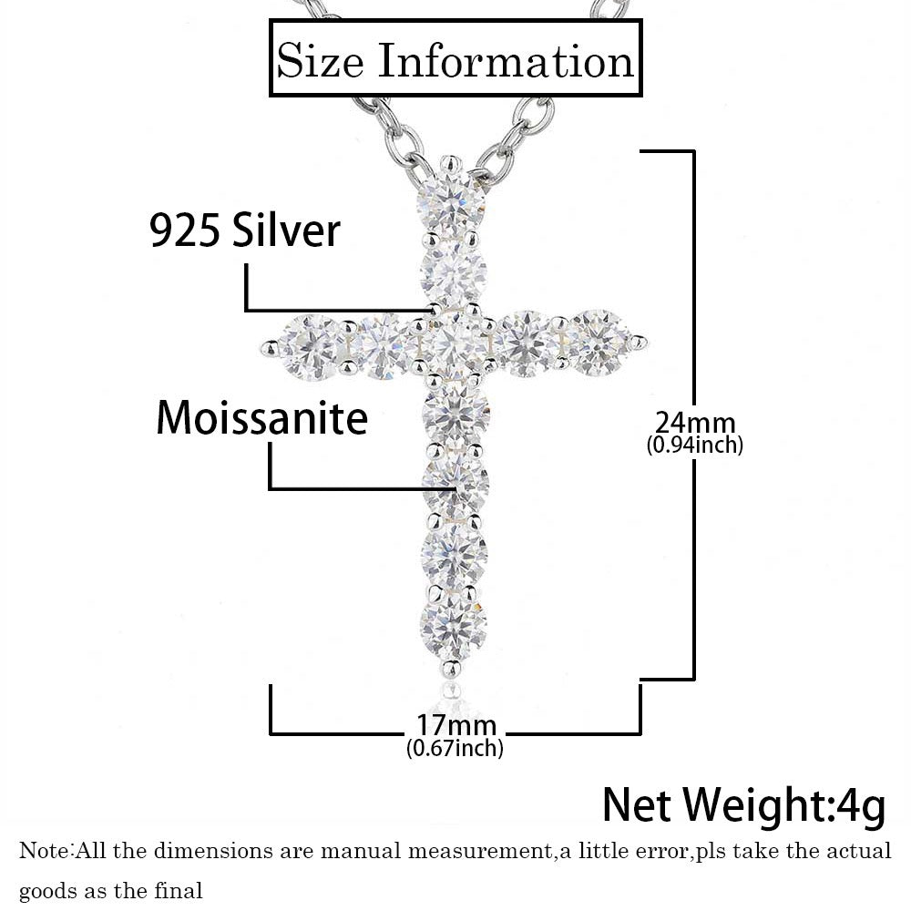 925S & Moissanite Cross Pendant