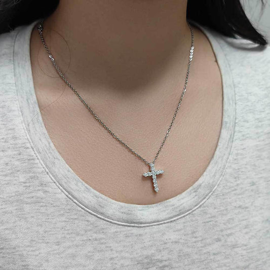 925S & Moissanite Cross Pendant