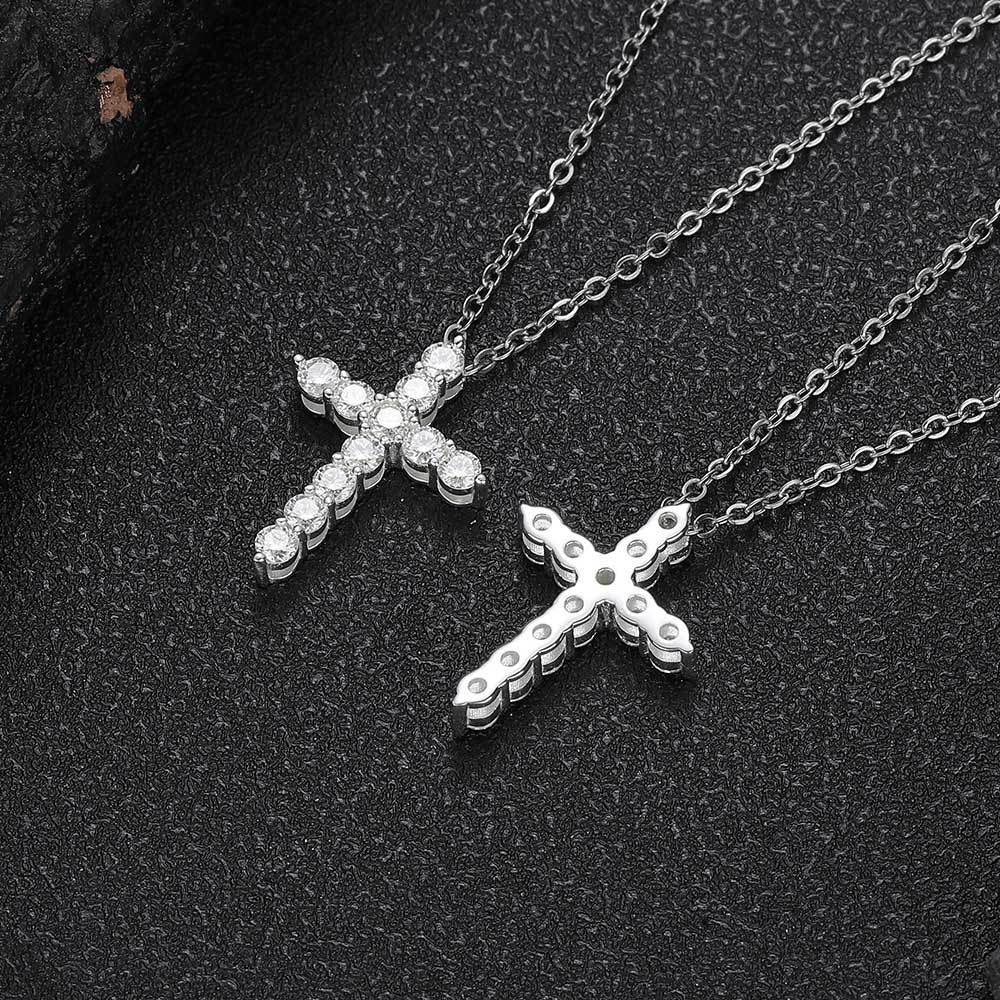 925S & Moissanite Cross Pendant