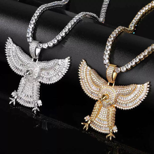 Iced Flying Eagle Pendant