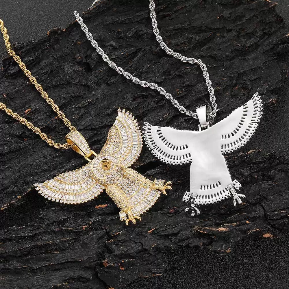Iced Flying Eagle Pendant