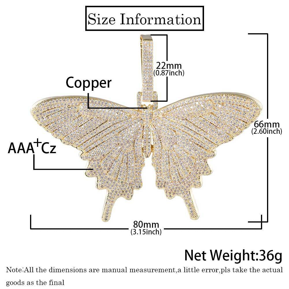 Iced Colorful Butterfly Pendant