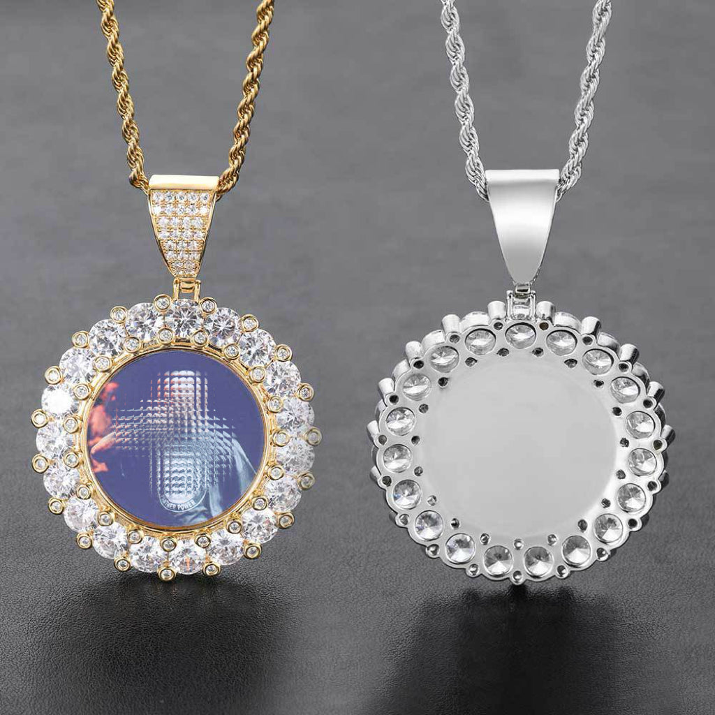 Iced Custom Picture Round Pendant