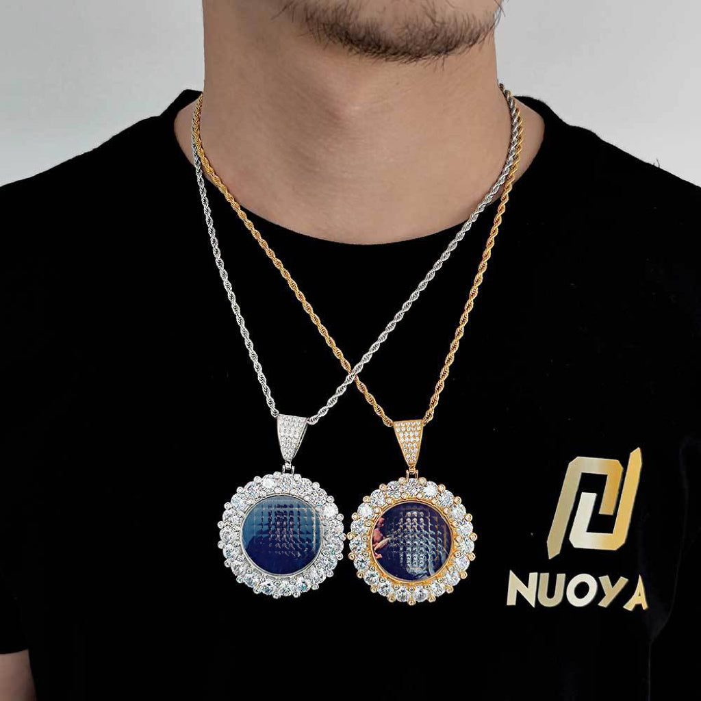 Iced Custom Picture Round Pendant