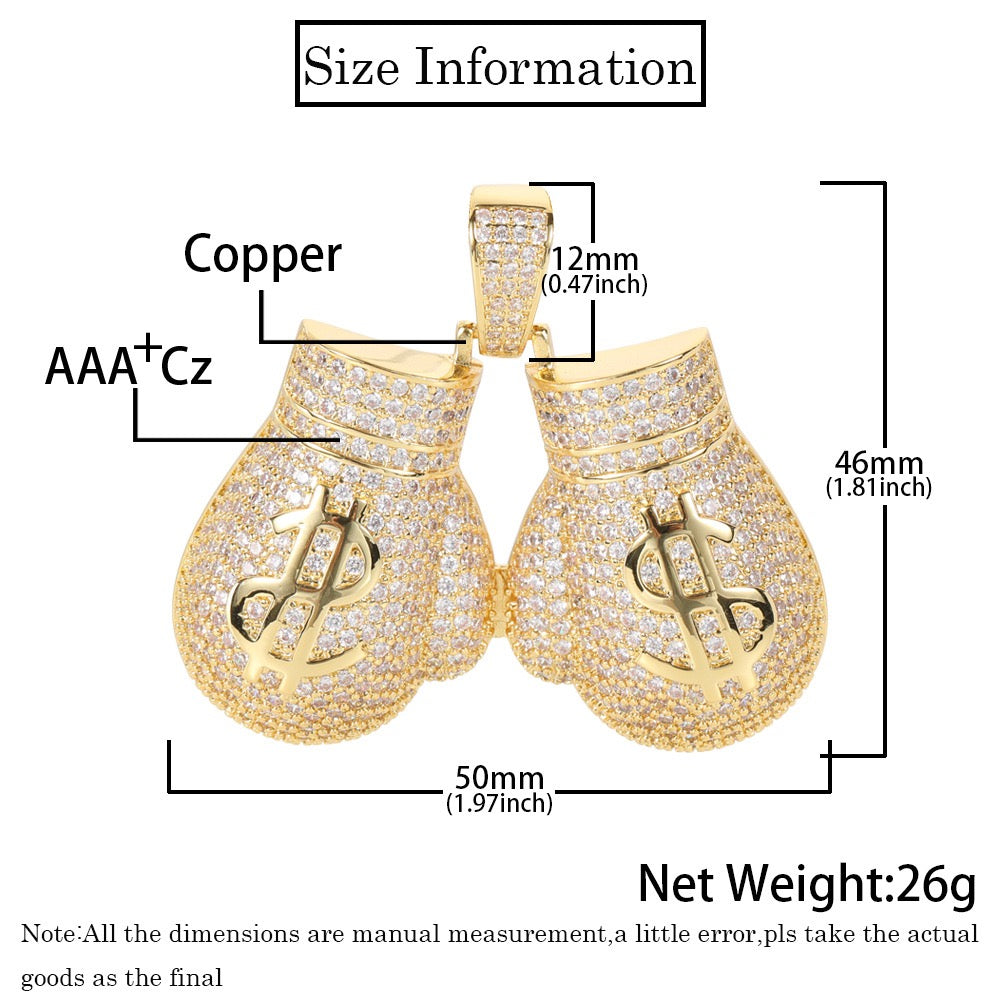Iced Boxing & Dollar Pendant