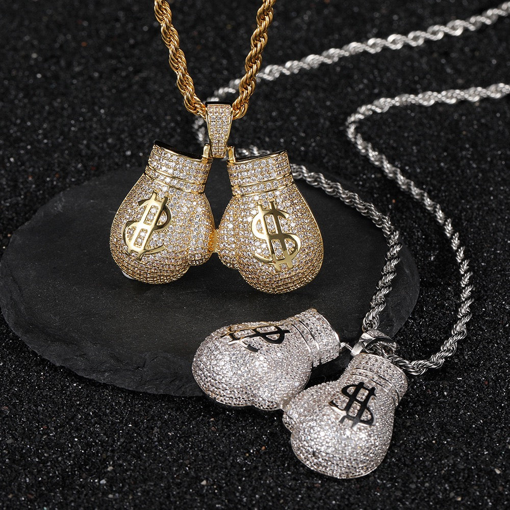 Iced Boxing & Dollar Pendant