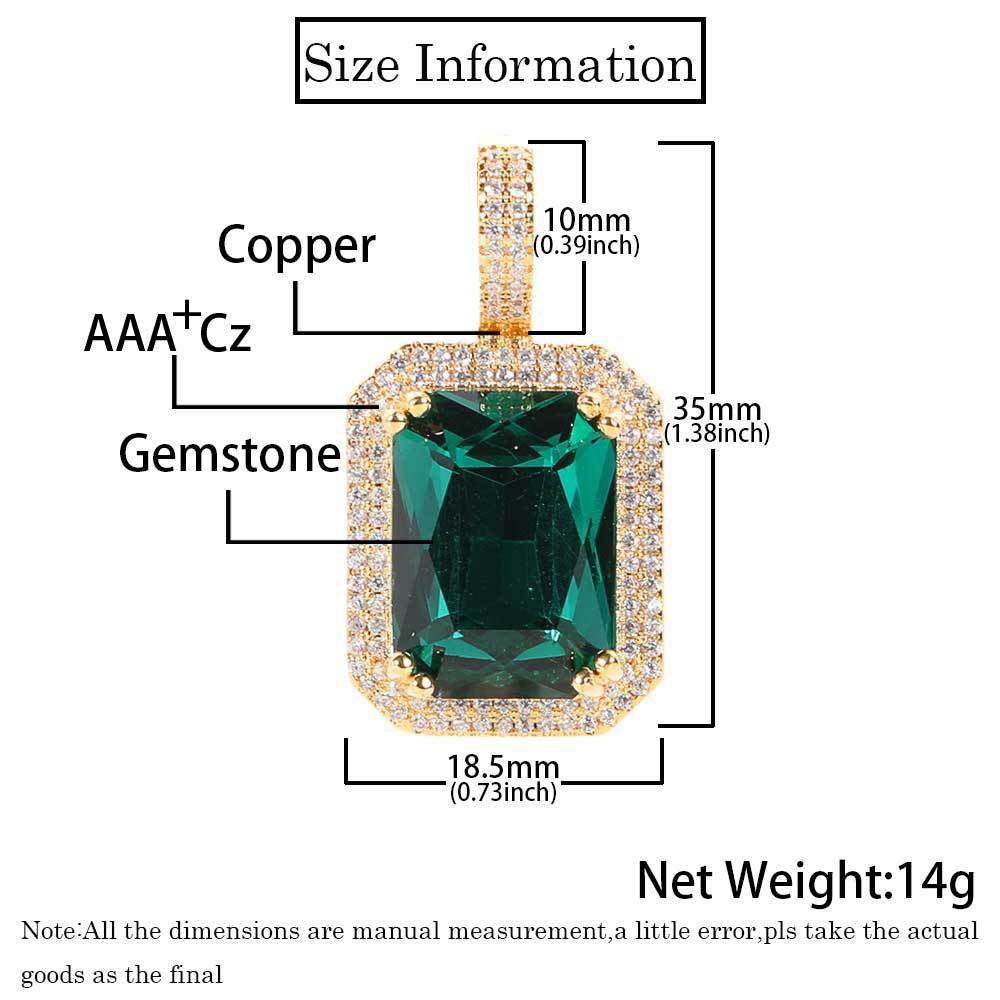 Iced Multicolor Cube Pendant