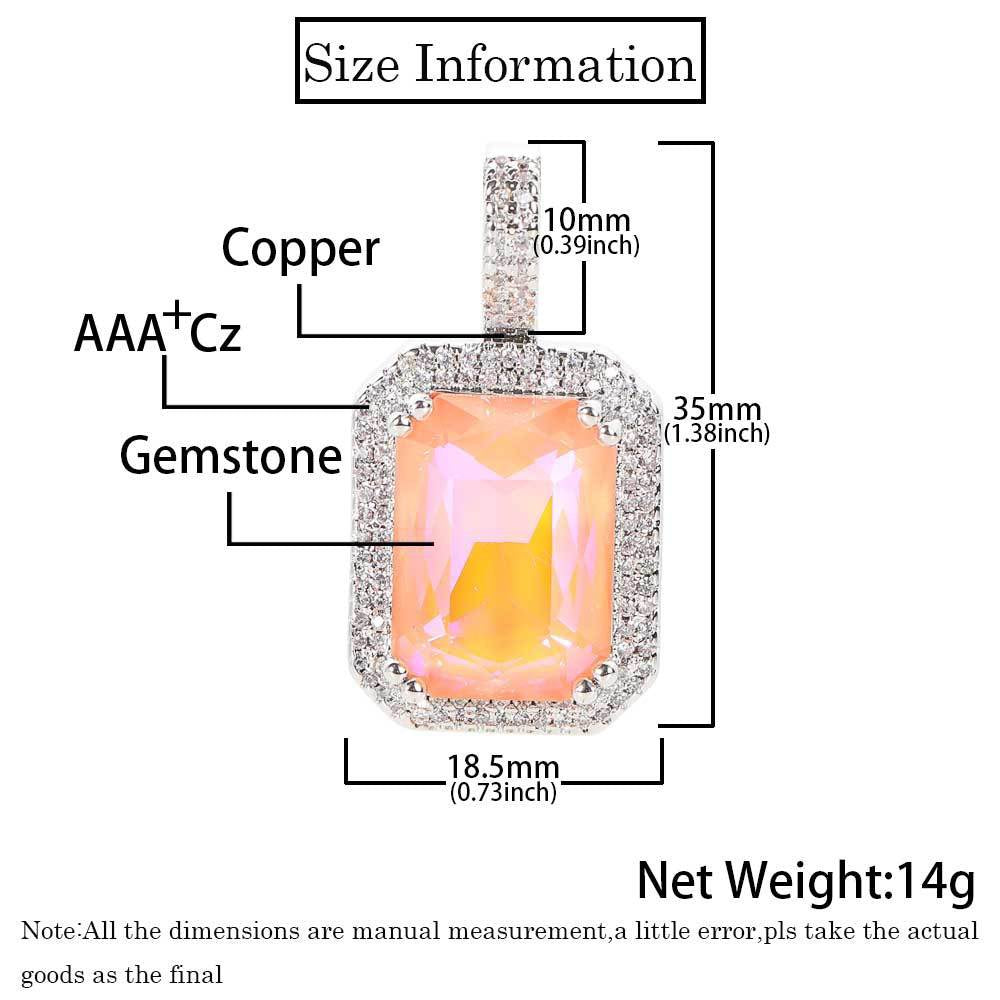 Iced Fluorescent Multicolor Cube Pendant