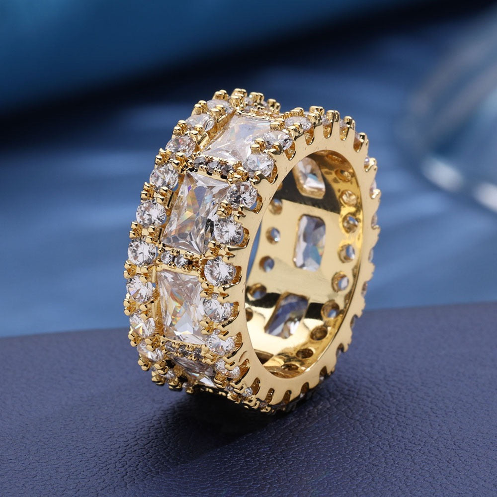 925S & Moissanite Baguette Round Ring