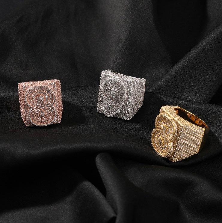 925S & Moissanite Custom Letter & Number Ring