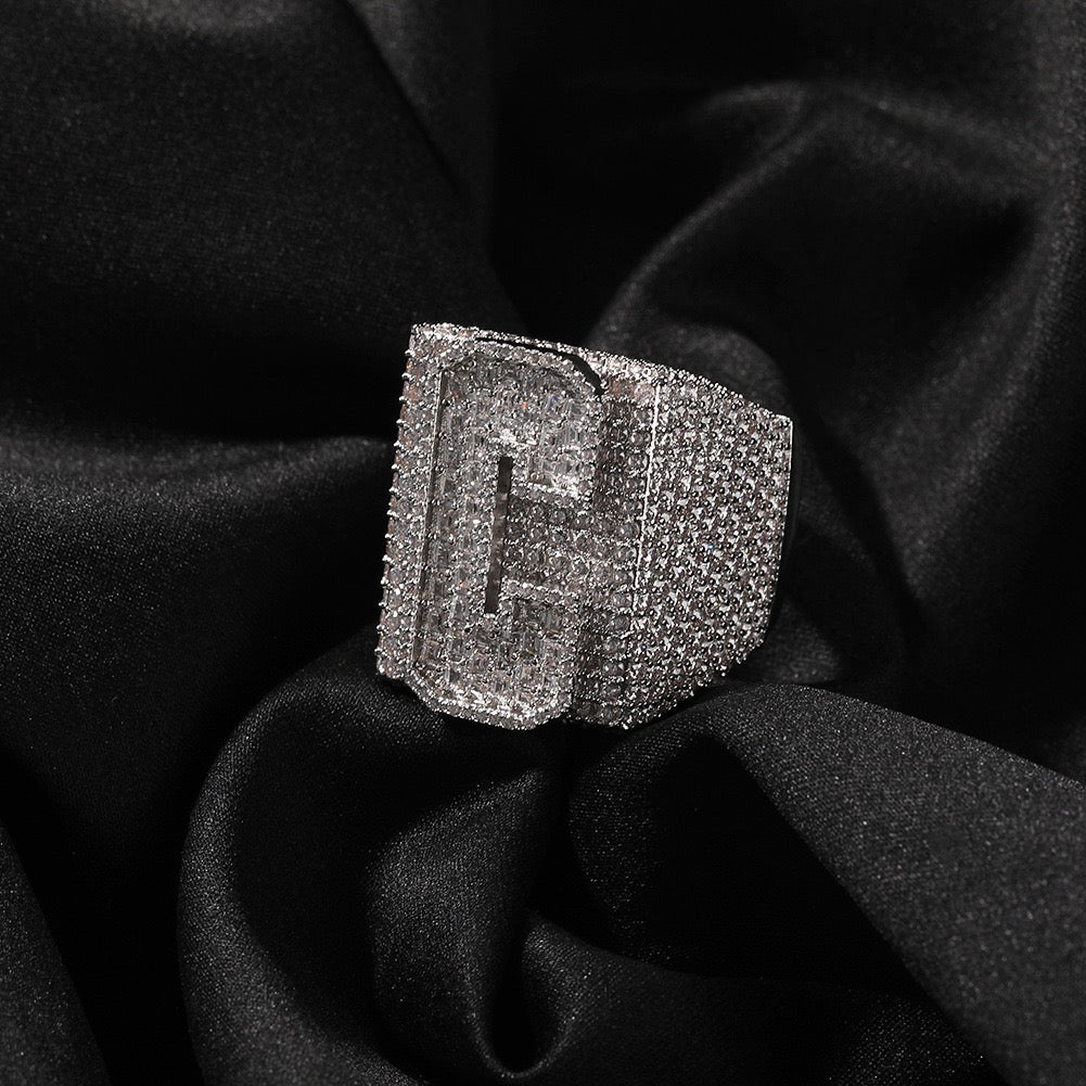 925S & Moissanite Custom Letter & Number Ring