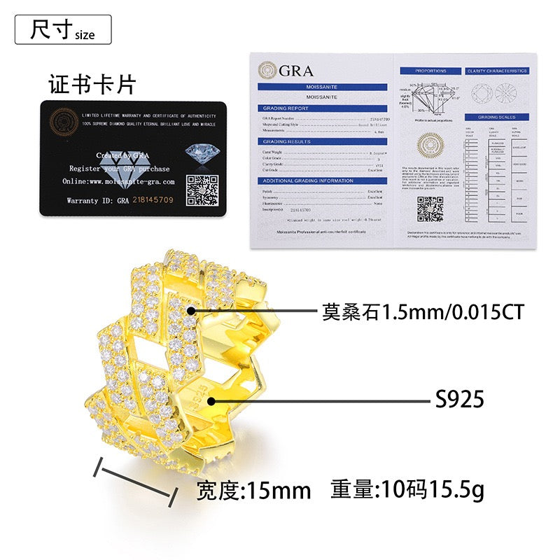 925S & Moissanite Two- Row Ring