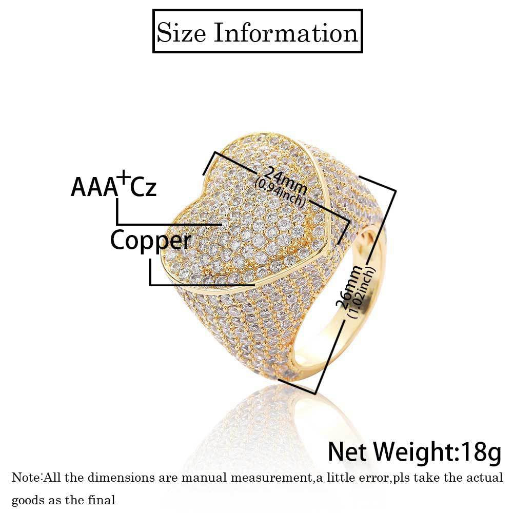 Iced Heart-Shaped Ring
