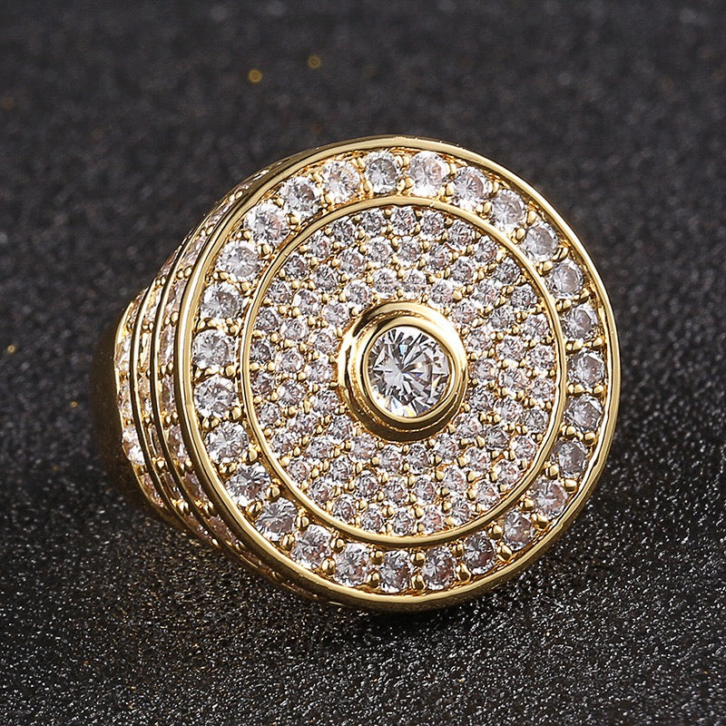 Iced Round Side Ring
