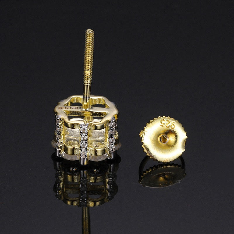 925S & Moissanite Flower Earrings