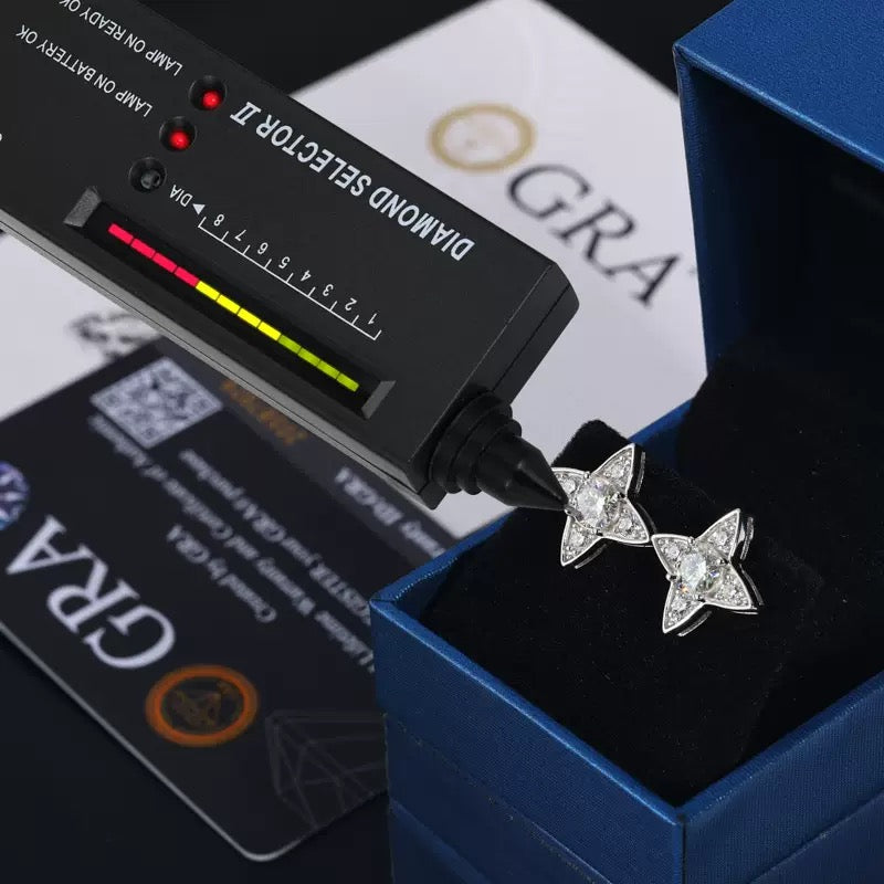 925S & Moissanite Star Earrings
