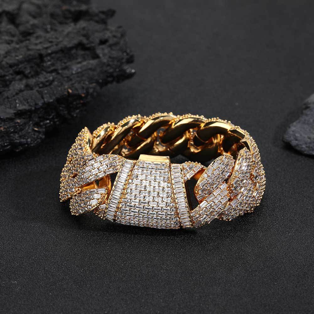 Iced Out 24mm Baguette Cut Cuban Bracelet