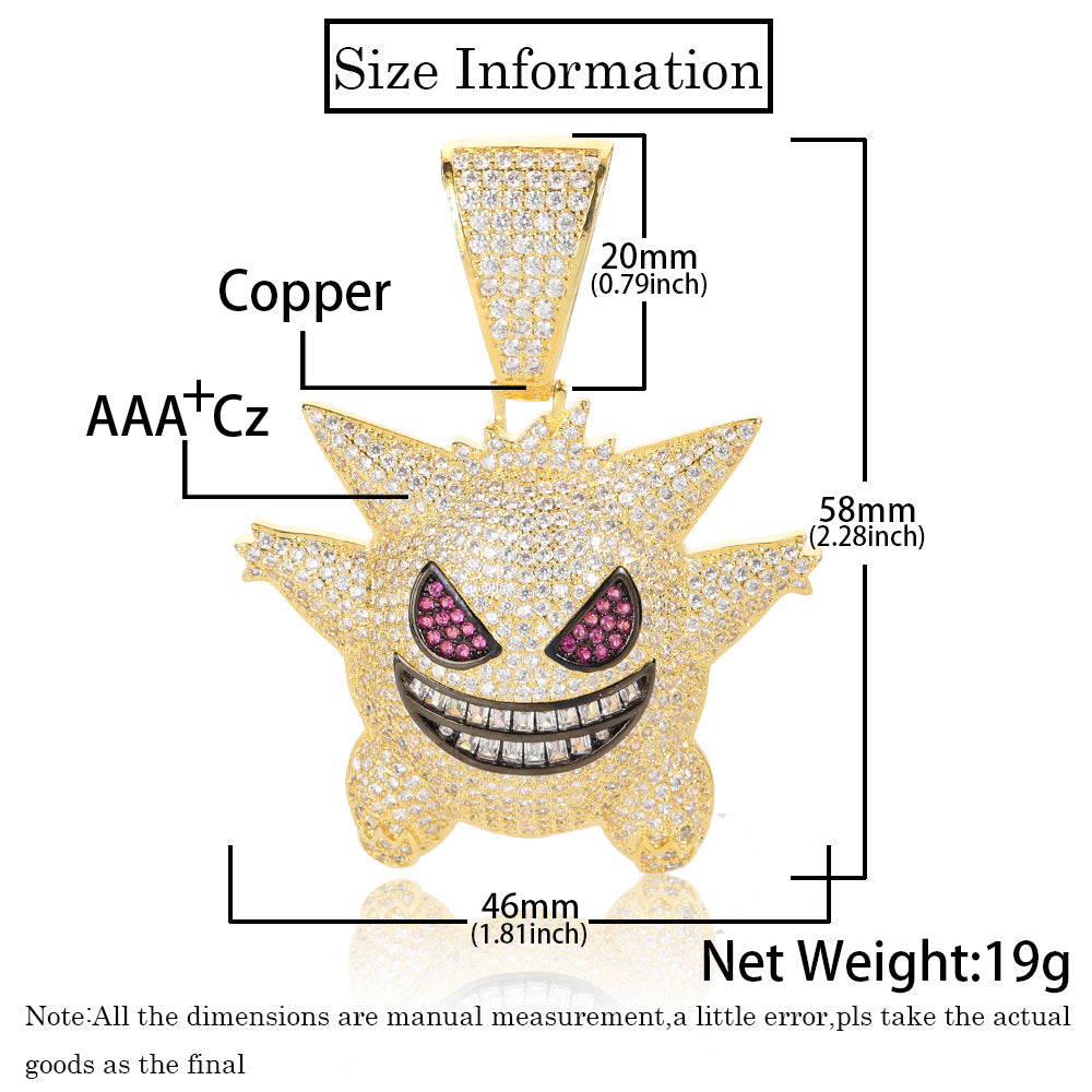 Iced Sapphire Gengar Pendant