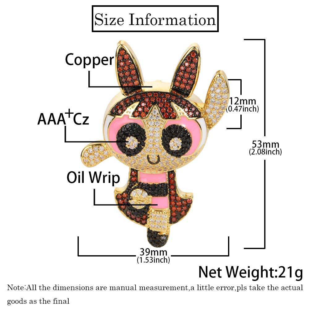 Iced Powerfuff Girls Pendant