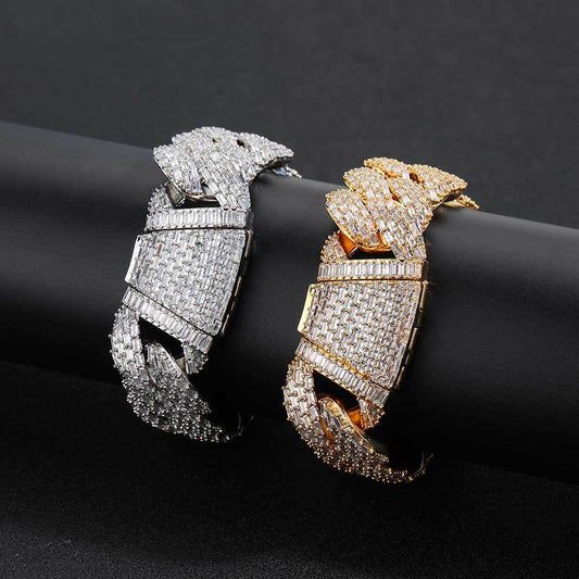 Iced Out 24mm Baguette Cut Cuban Bracelet