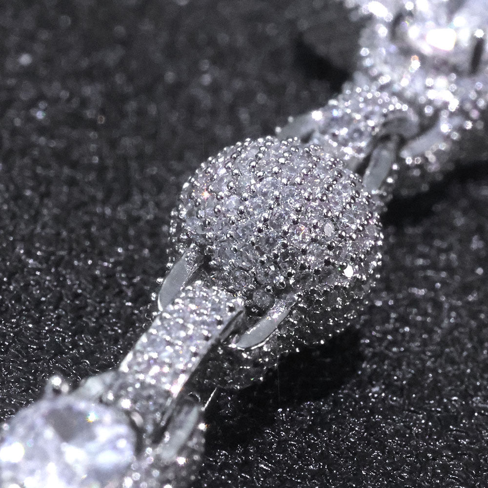 10mm Iced Four-Leaf Clover & balls Cuban Chains