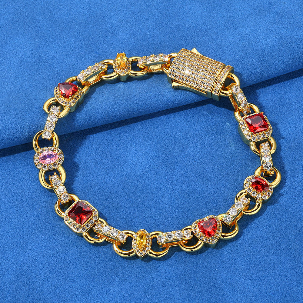 Iced Multi-color Diamonds Bracelet