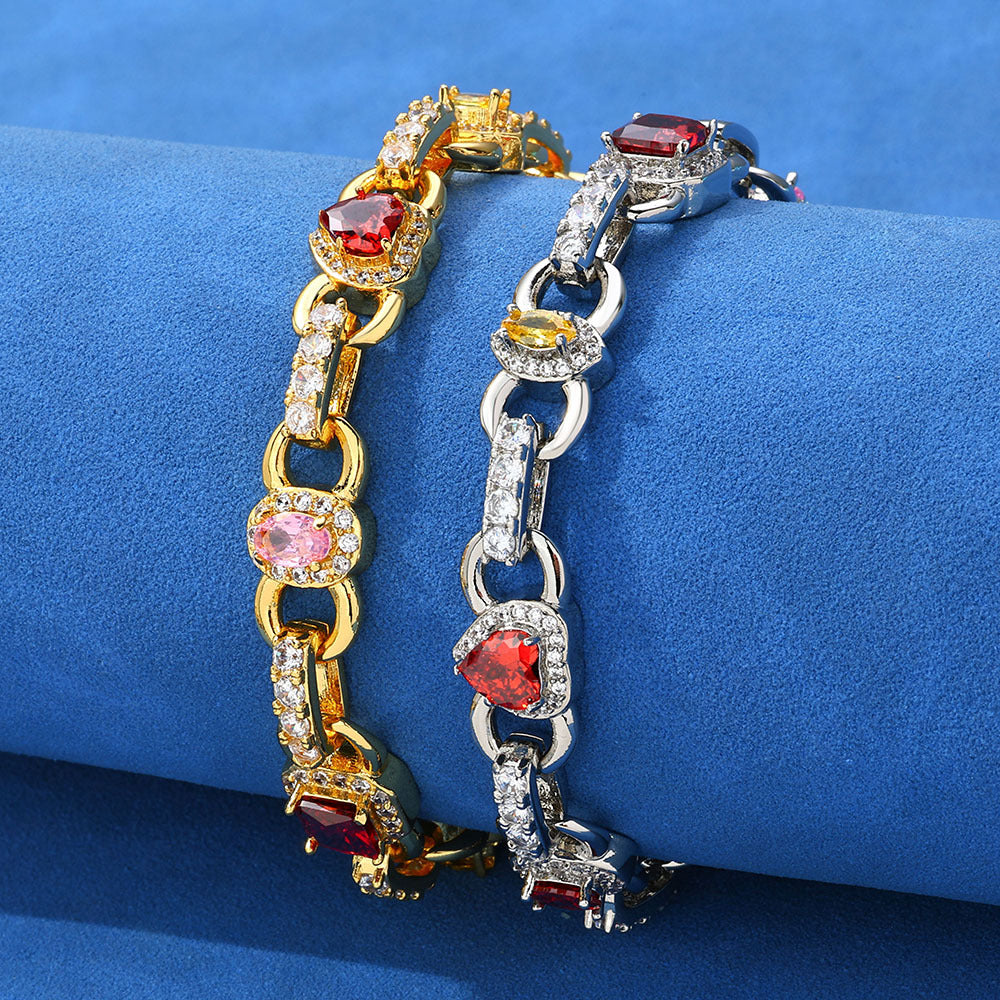 Iced Multi-color Diamonds Bracelet