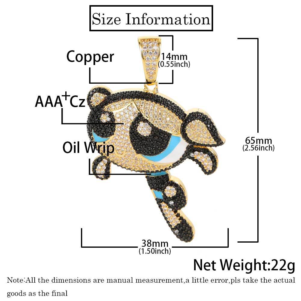 Iced Powerfuff Girls Pendant