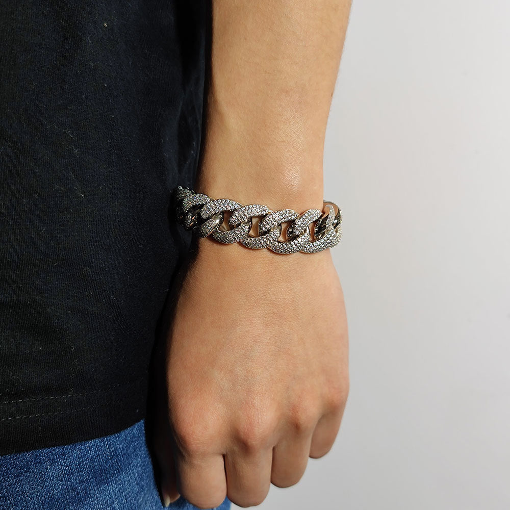 18mm Three-row Bubble Cuban Bracelet