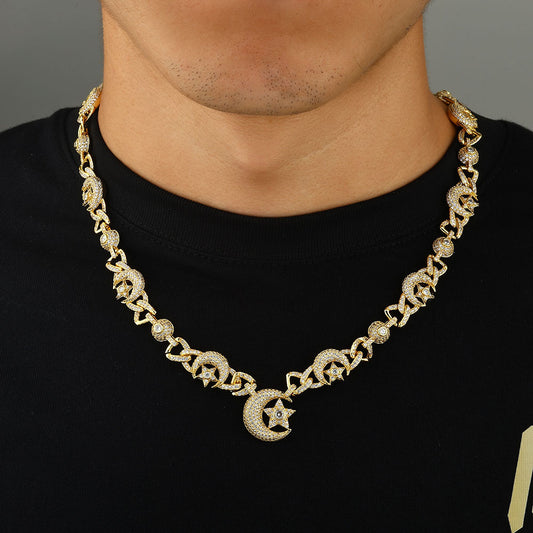 10mm Iced Moon and Star Chains