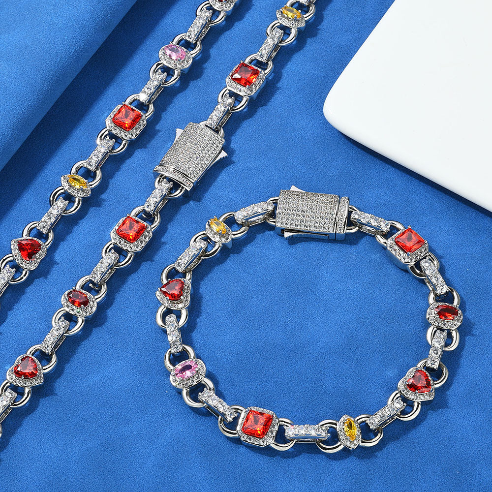 Iced Multi-color Diamonds Bracelet