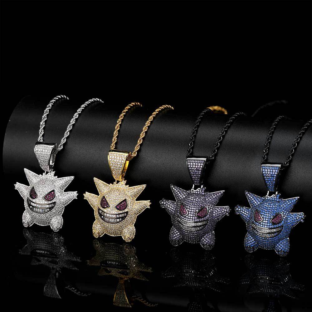 Iced Sapphire Gengar Pendant