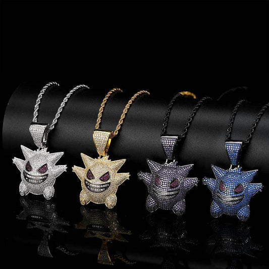 Iced Sapphire Gengar Pendant