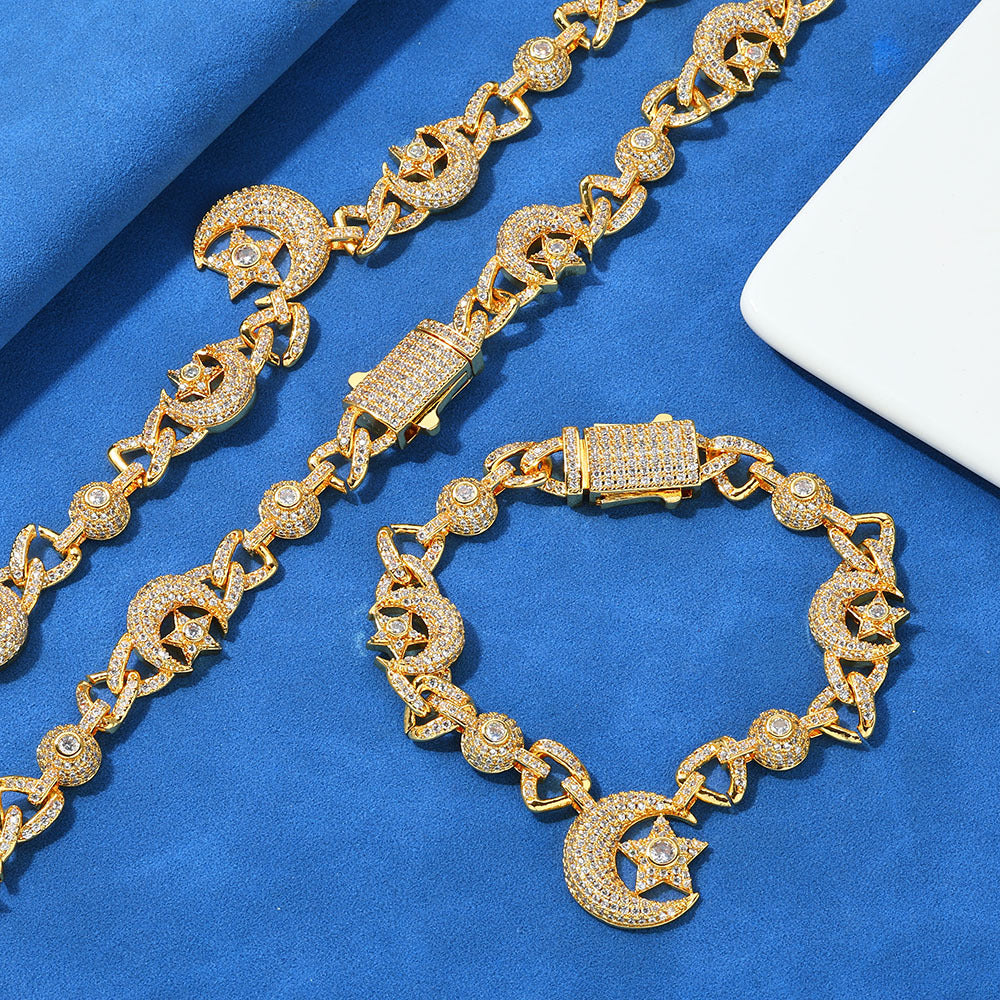 10mm Iced Moon and Star Chains